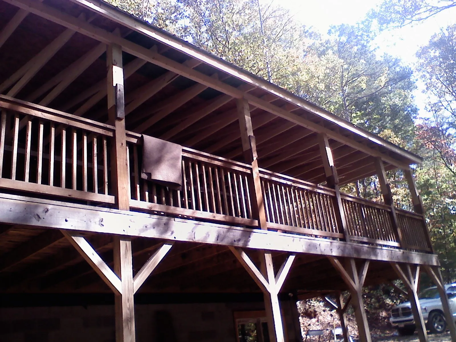 Timber framing under a new elevated porch and deck — Roof Leak Repair in Little Plymouth by Roofing Brothers